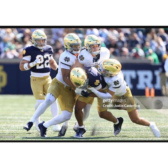 Vintage 1990s Collegiate Notre Dame Fighting Irish Gold Fleece Jacket Men's M - Picture 14 of 14